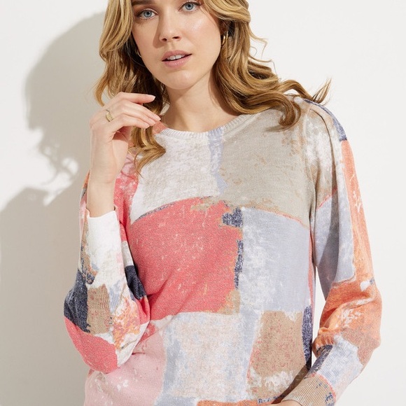 NIC+ZOE Women's Multicolor Patchwork Long Sleeve Top - Picture 8 of 8